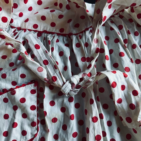 Apron. Vintage.  Red Polka Dot Women's - Picture 2 of 5